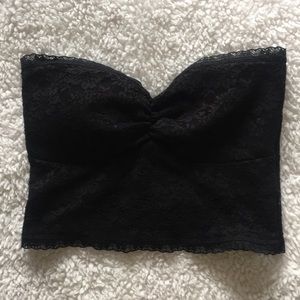 Black lace lightly padded bralette xs